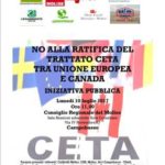 No alla ratifica del Trattato Ceta tra Unione Europea e Canada