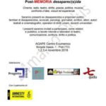 Desaparecidos: 1/4 novembre 2018 ad Agape (Torino). Nota